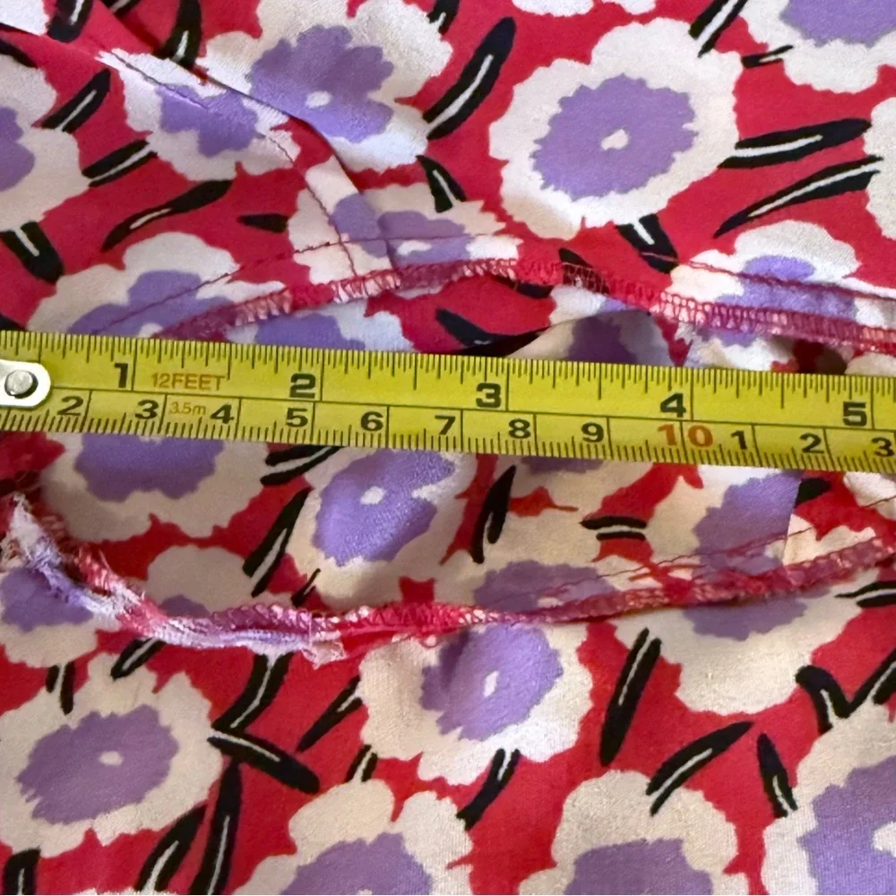 Diane Von Furstenberg Alexia Floral Print Silk Crepe De Chine Wrap Top Size 2 - Picture 11 of 15